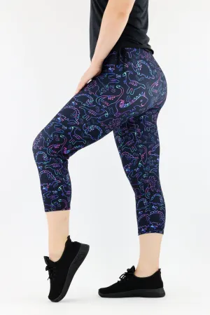 Dinosaur Party - Casual Capri Leggings