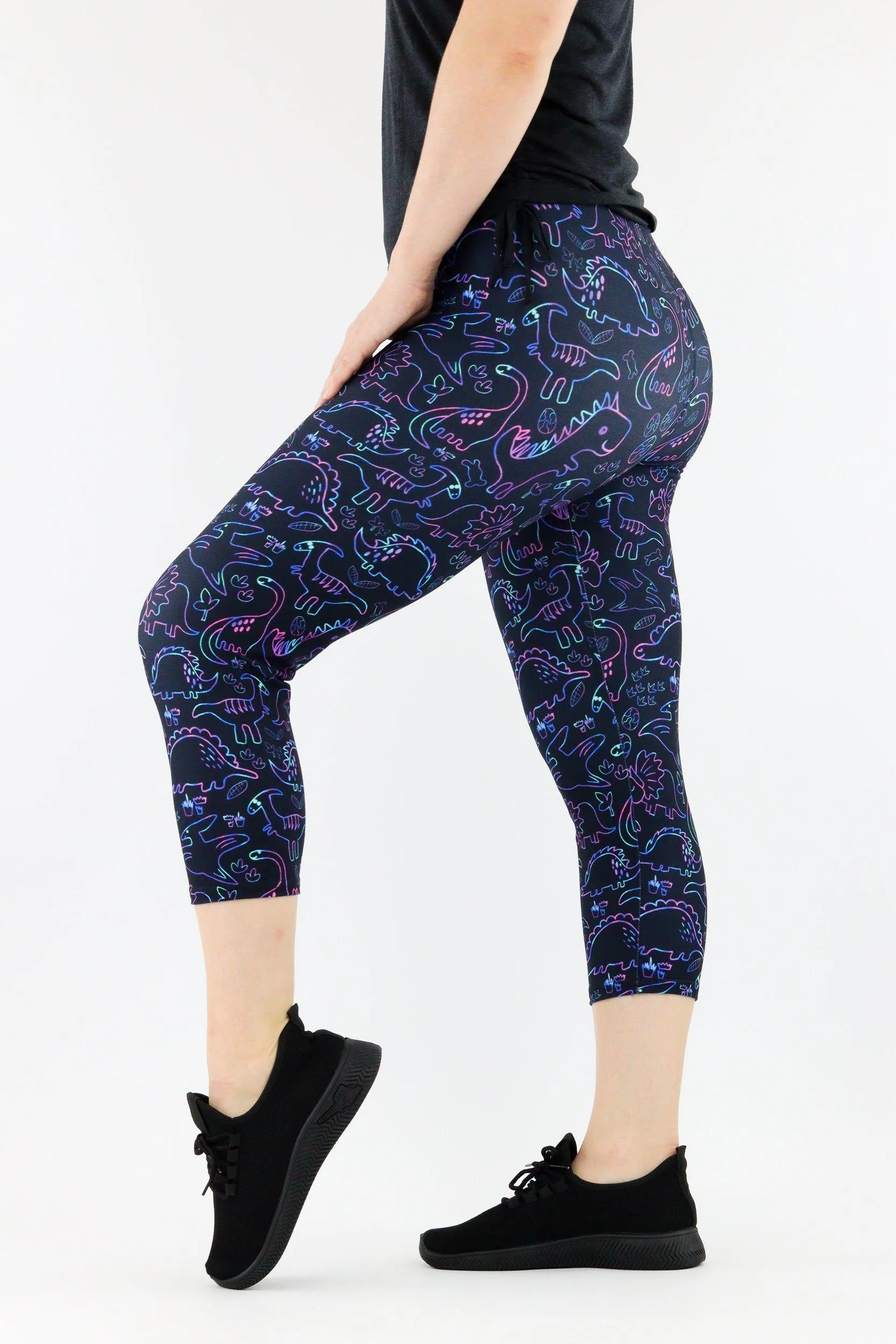 Dinosaur Party - Casual Capri Leggings