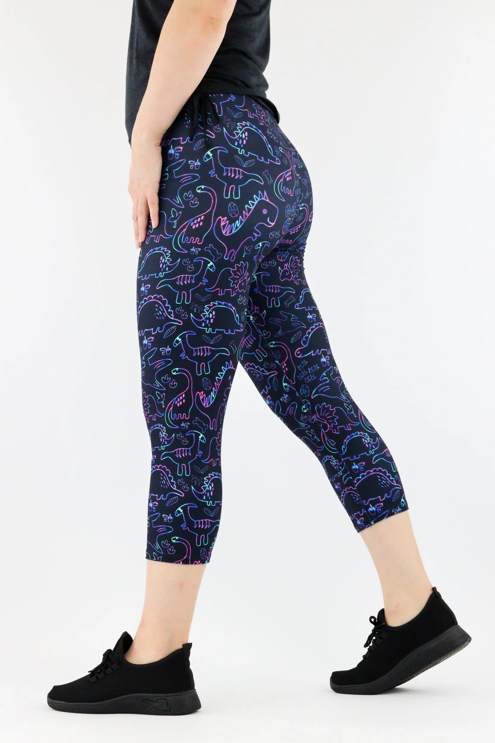 Dinosaur Party - Casual Capri Leggings