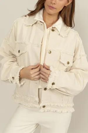 DZ105 - CREAM DENIM JACKET