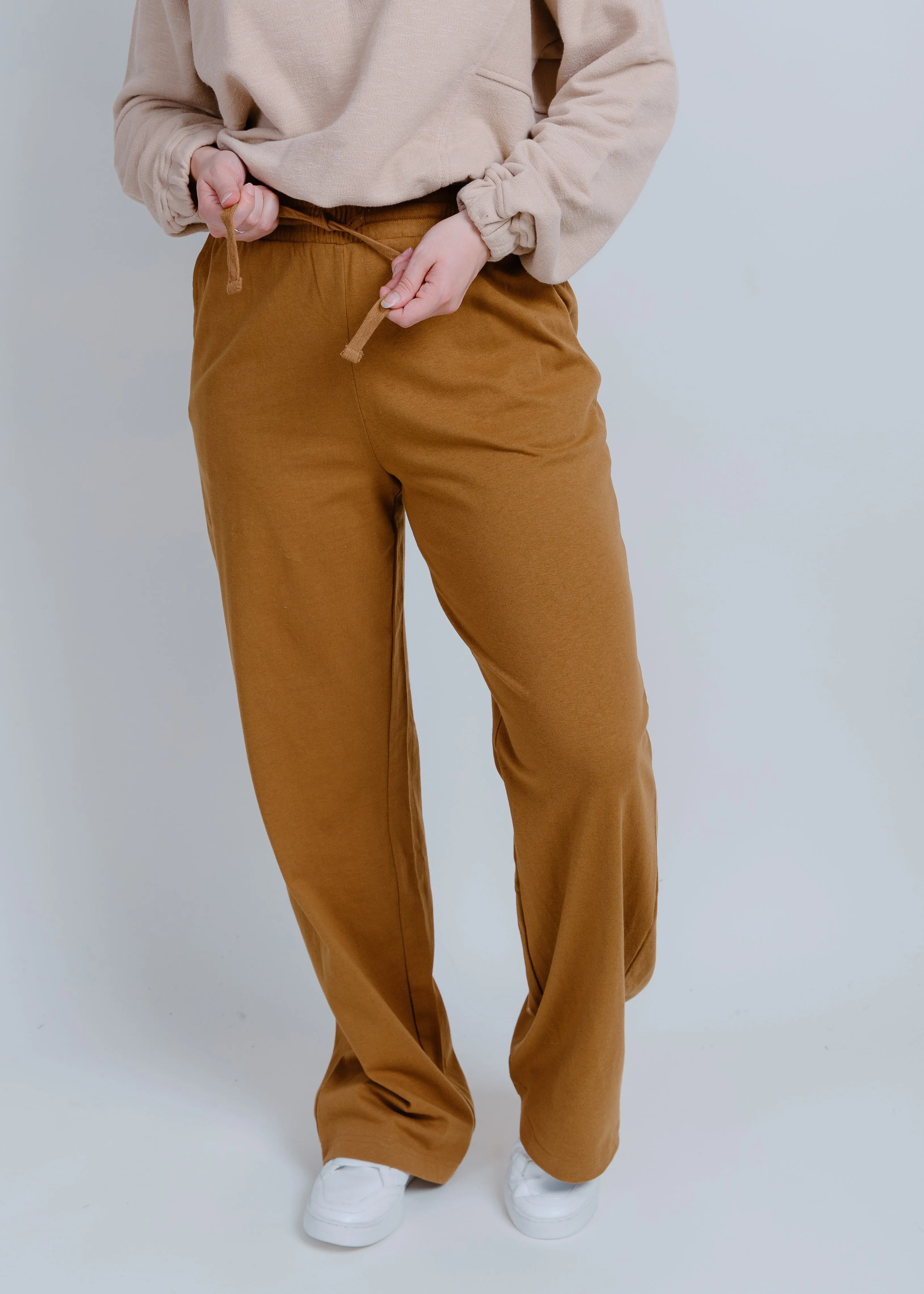 Eleanor Drawstring Pants - Pale Brown