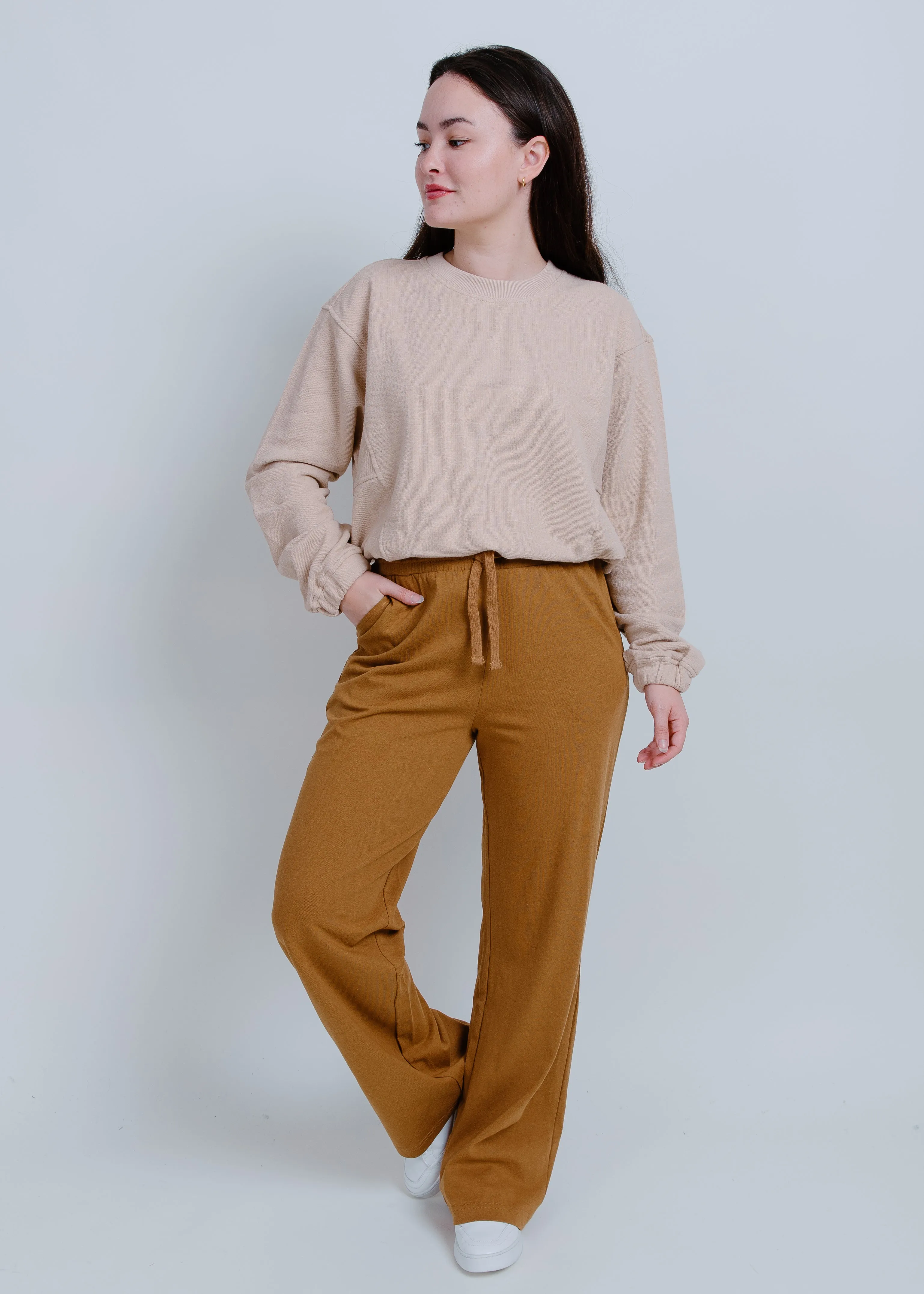 Eleanor Drawstring Pants - Pale Brown