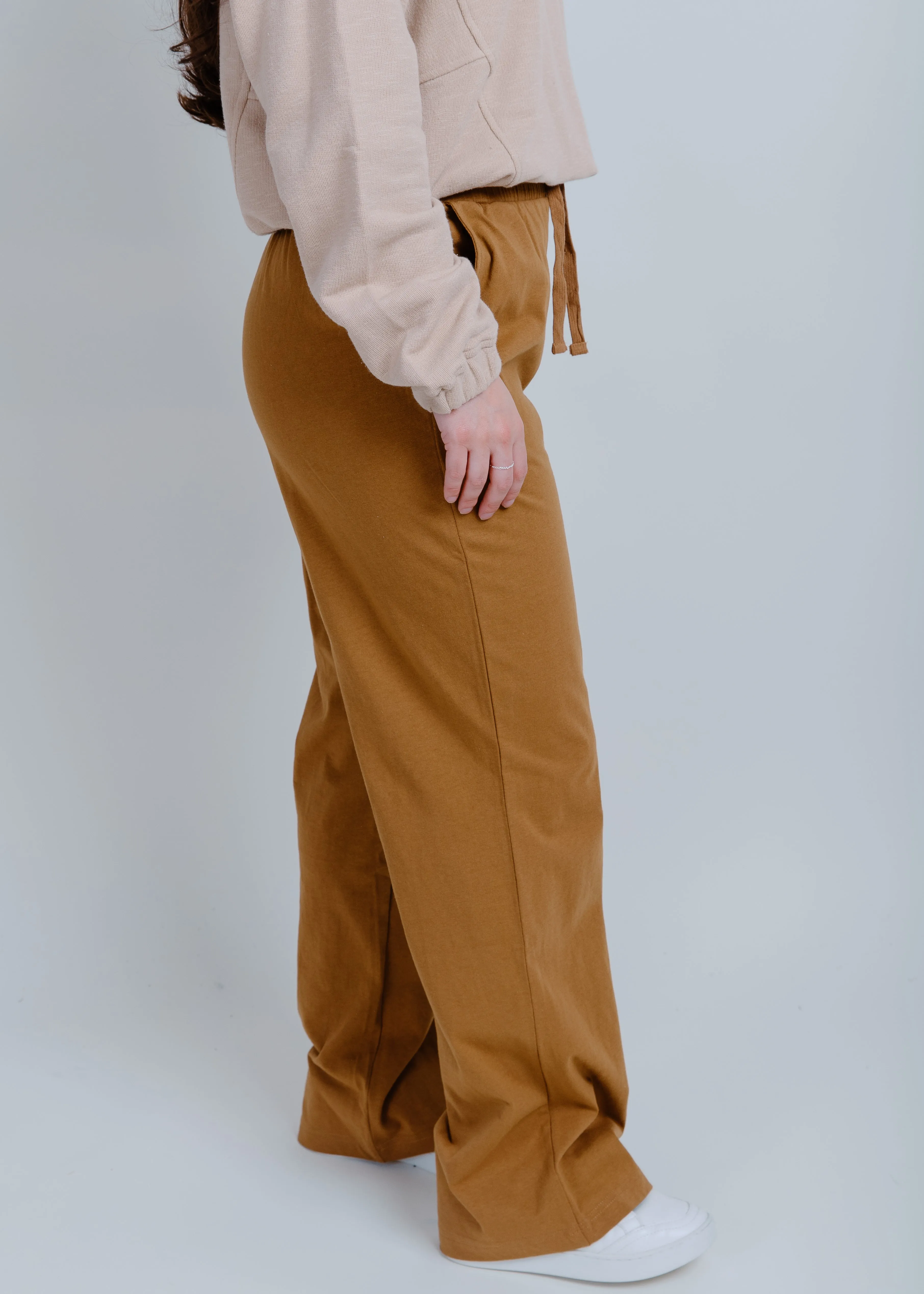 Eleanor Drawstring Pants - Pale Brown