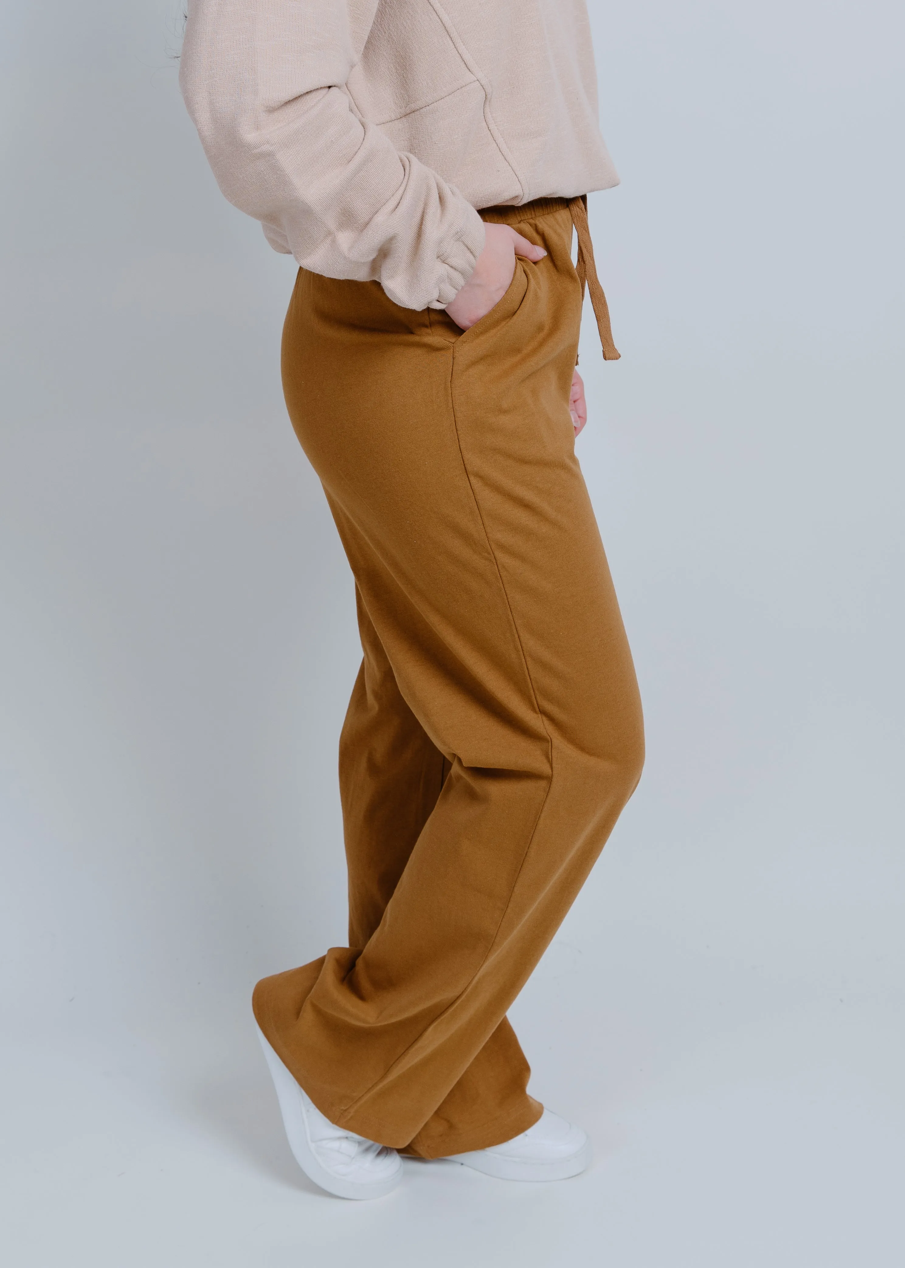 Eleanor Drawstring Pants - Pale Brown