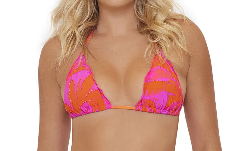 Embroidered Lettuce Edge Tri-Embroidered Lettuce Edge Tie Bikini ::RET