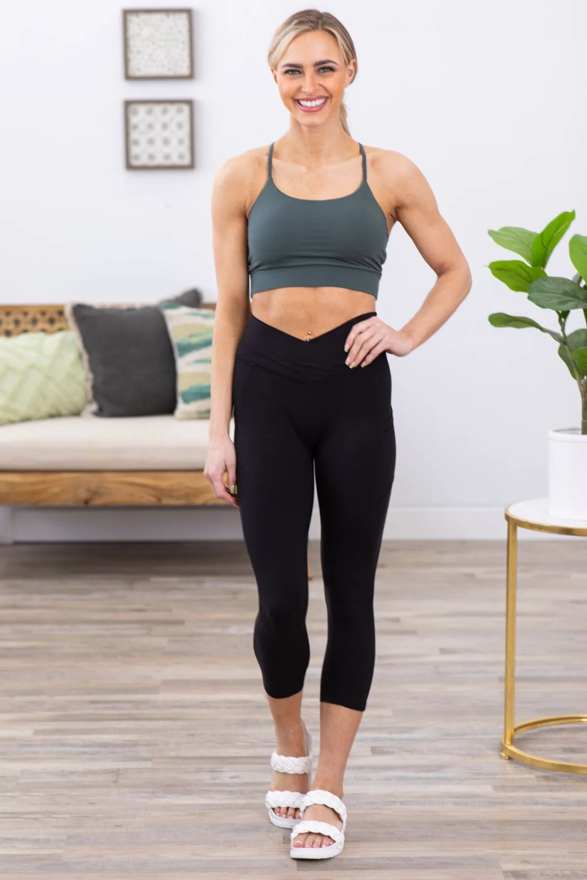 Emerald Adjustable Strap Sports Bra
