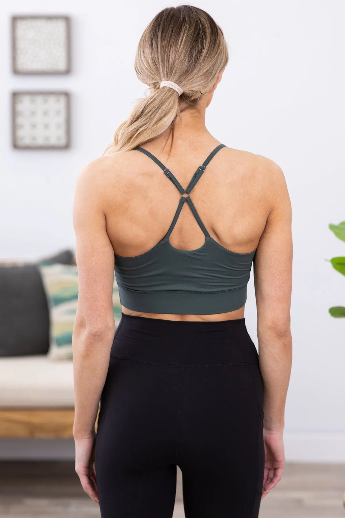 Emerald Adjustable Strap Sports Bra