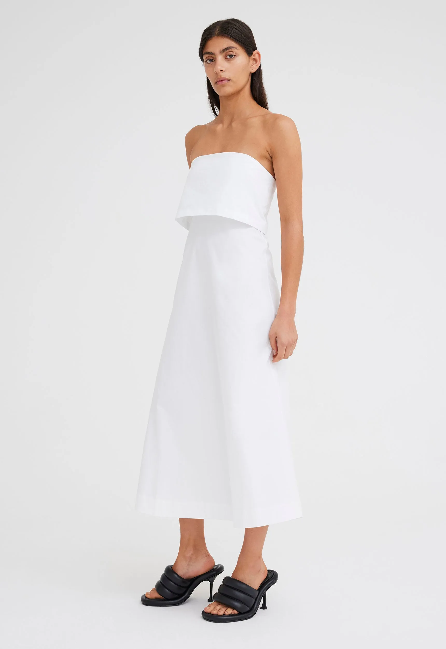 Enfield Cotton Strapless Dress - White