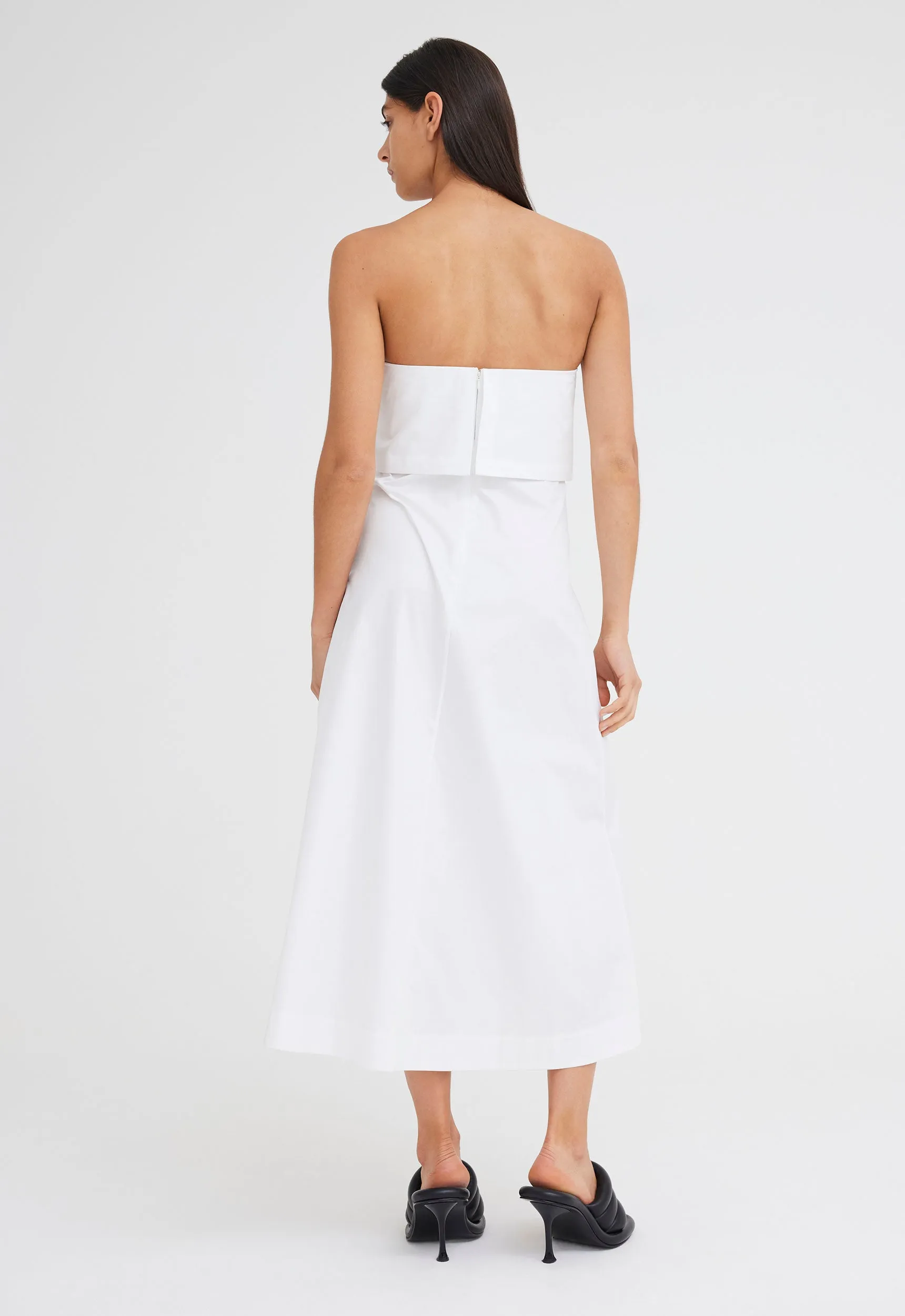 Enfield Cotton Strapless Dress - White