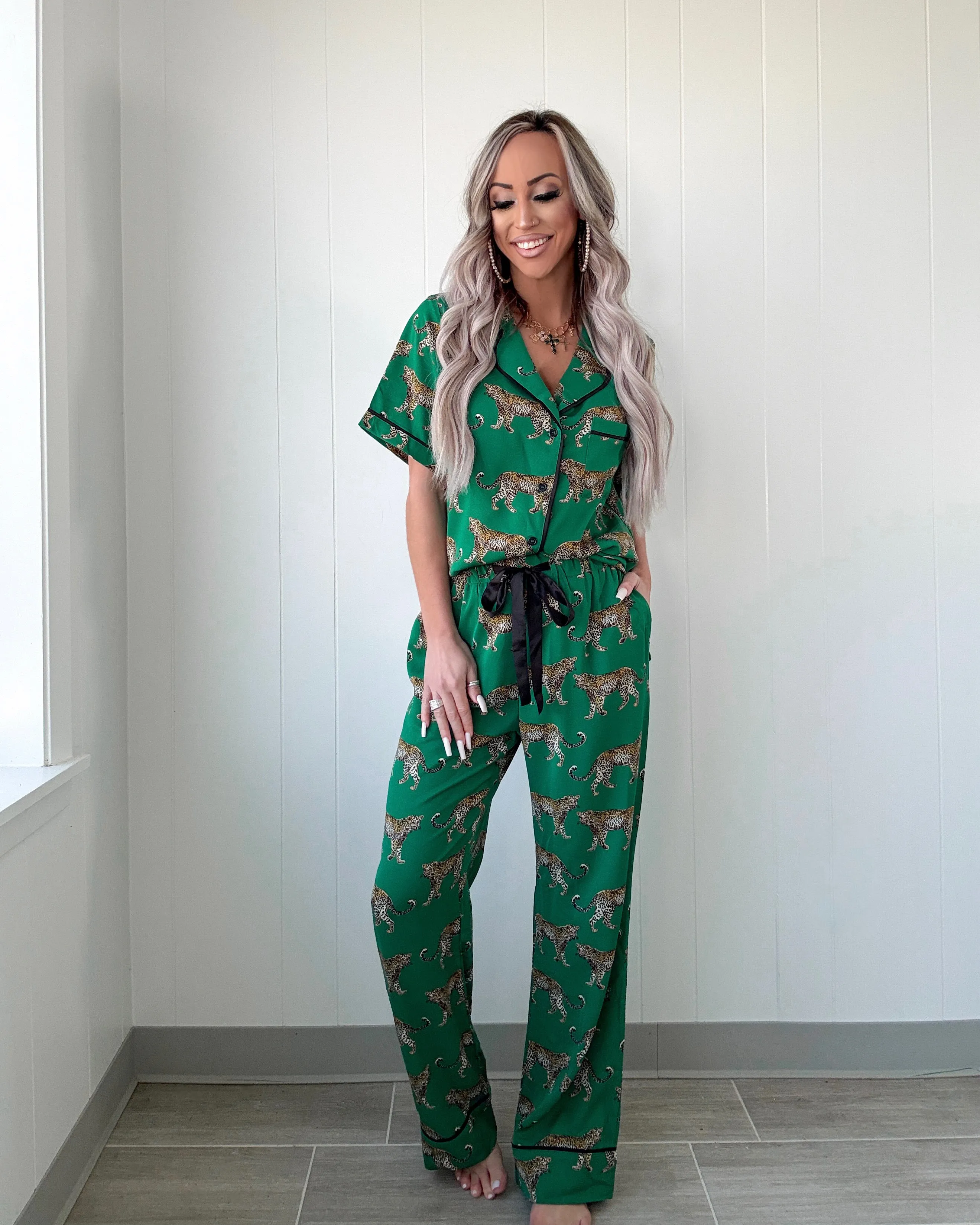 Estate Escape Pajama Set - Green