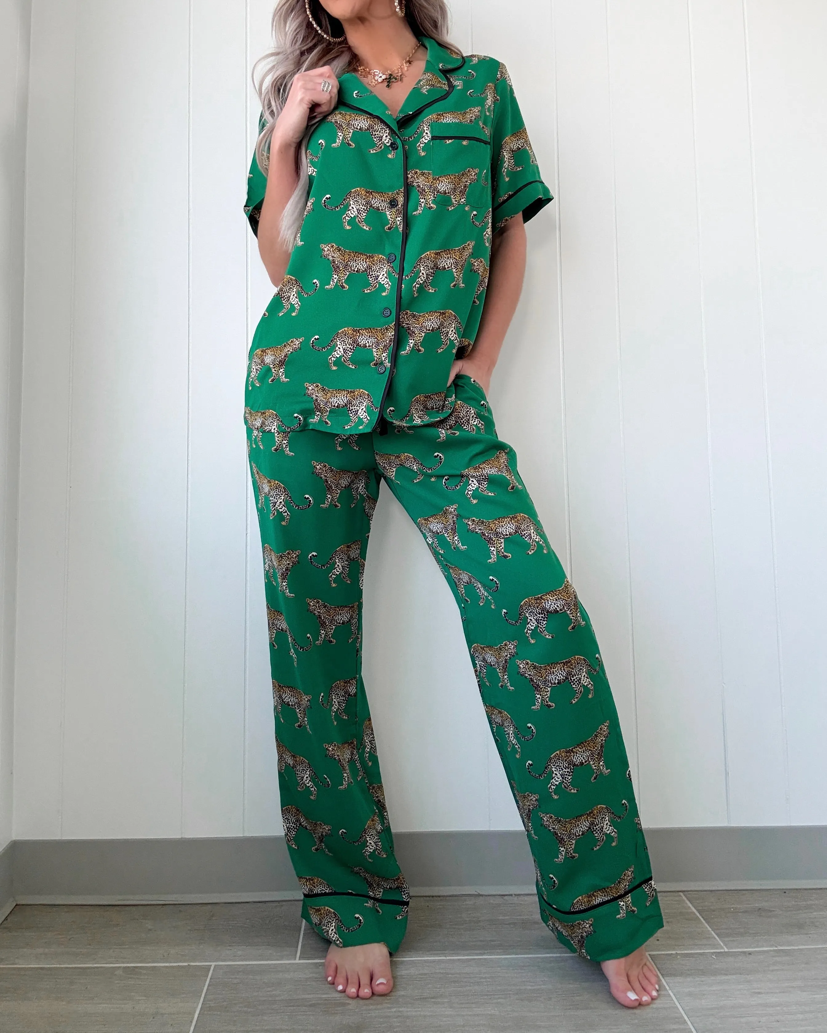 Estate Escape Pajama Set - Green