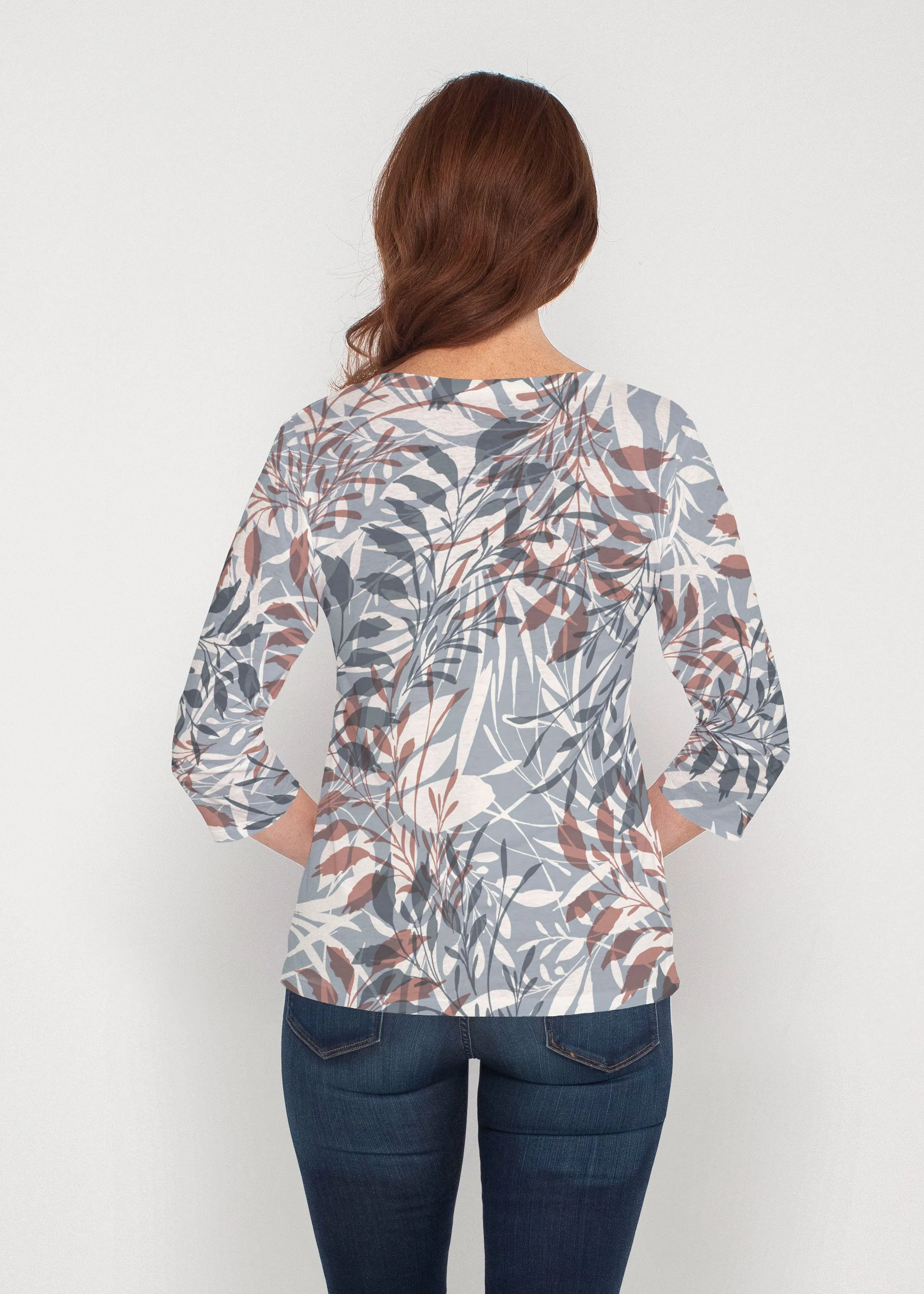 Fall Foliage (8013) ~ Signature 3/4 Sleeve V-Neck Top