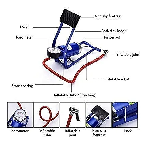 FASTMART Imported Portable High Pressure Foot Air Pump Heavy Compressor Cylinder Bike Car Cycles & All Other Vehicles