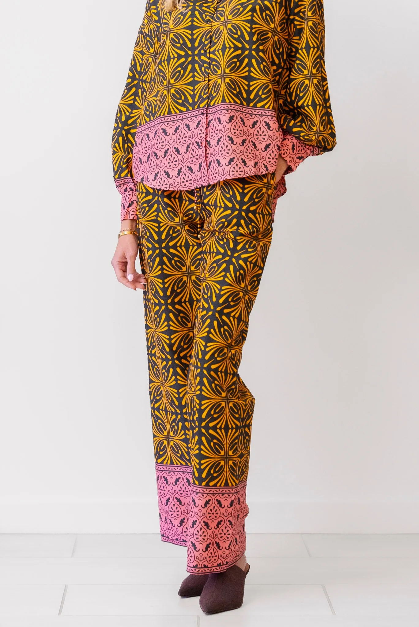 FATE Border Print Wide Leg