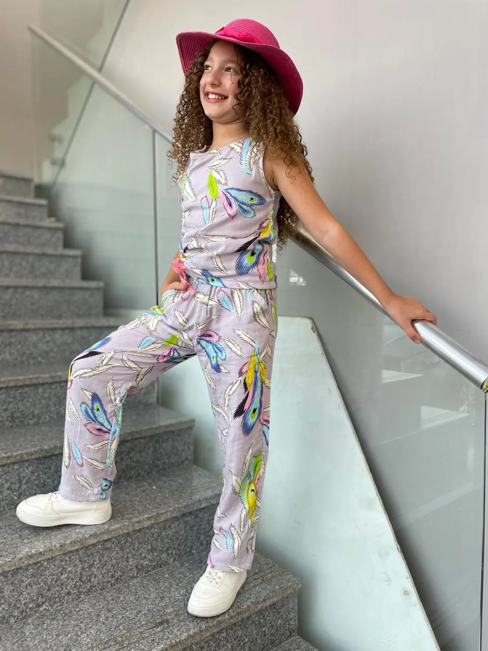 Feather Pants Set