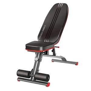 FITNESS WORLD Home Multi Functional Weight Workout Strength Training Multi-Purpose Fold able Incline Decline Exercise Bench for Home Gym, for Full Body Workout (Home Bench, 215 kg Limit)