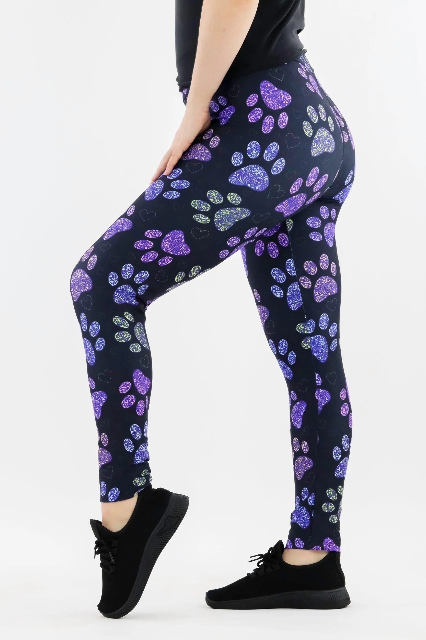 Floral Paws - Casual - Long Full Leggings