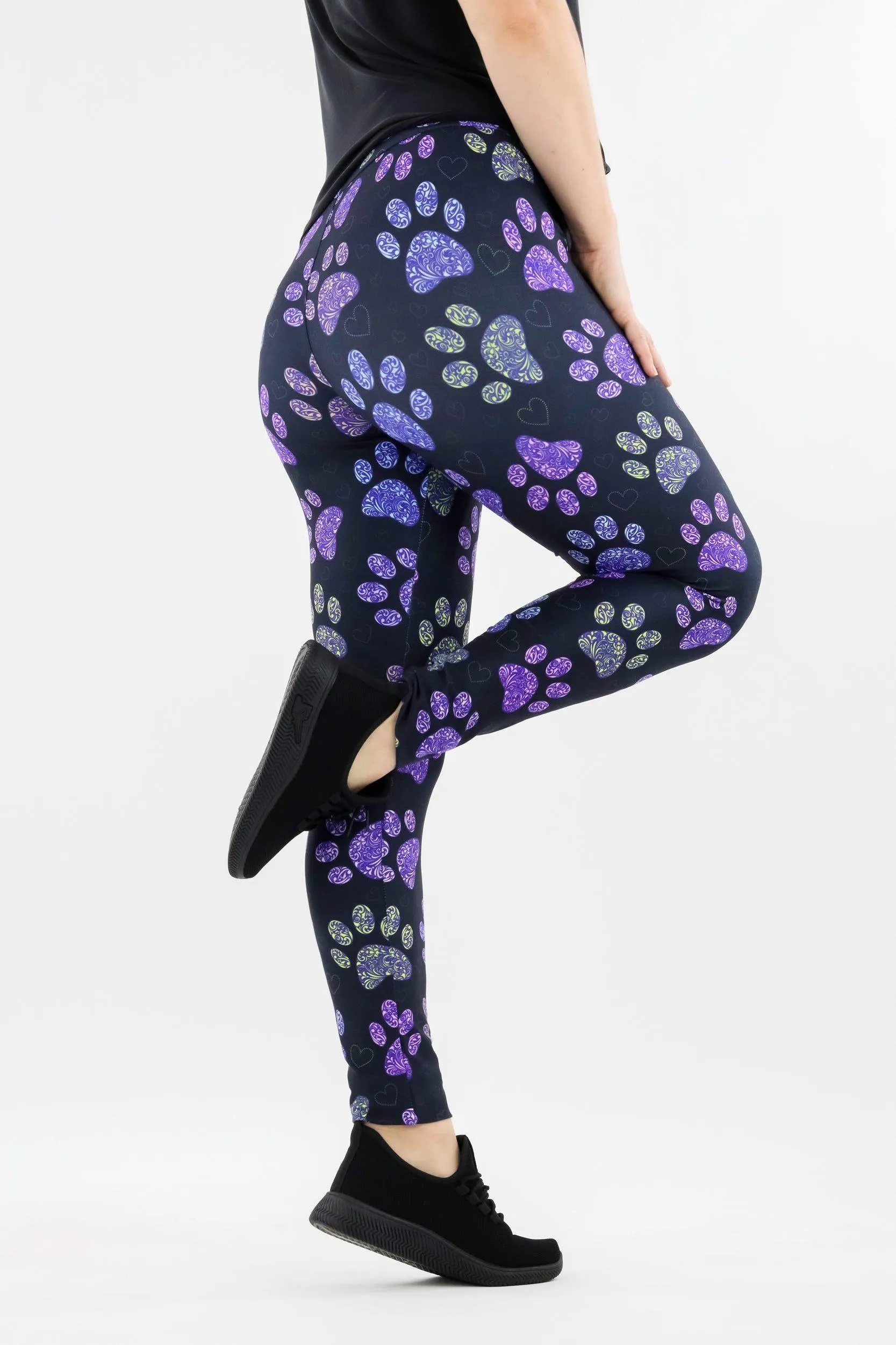 Floral Paws - Casual - Long Full Leggings