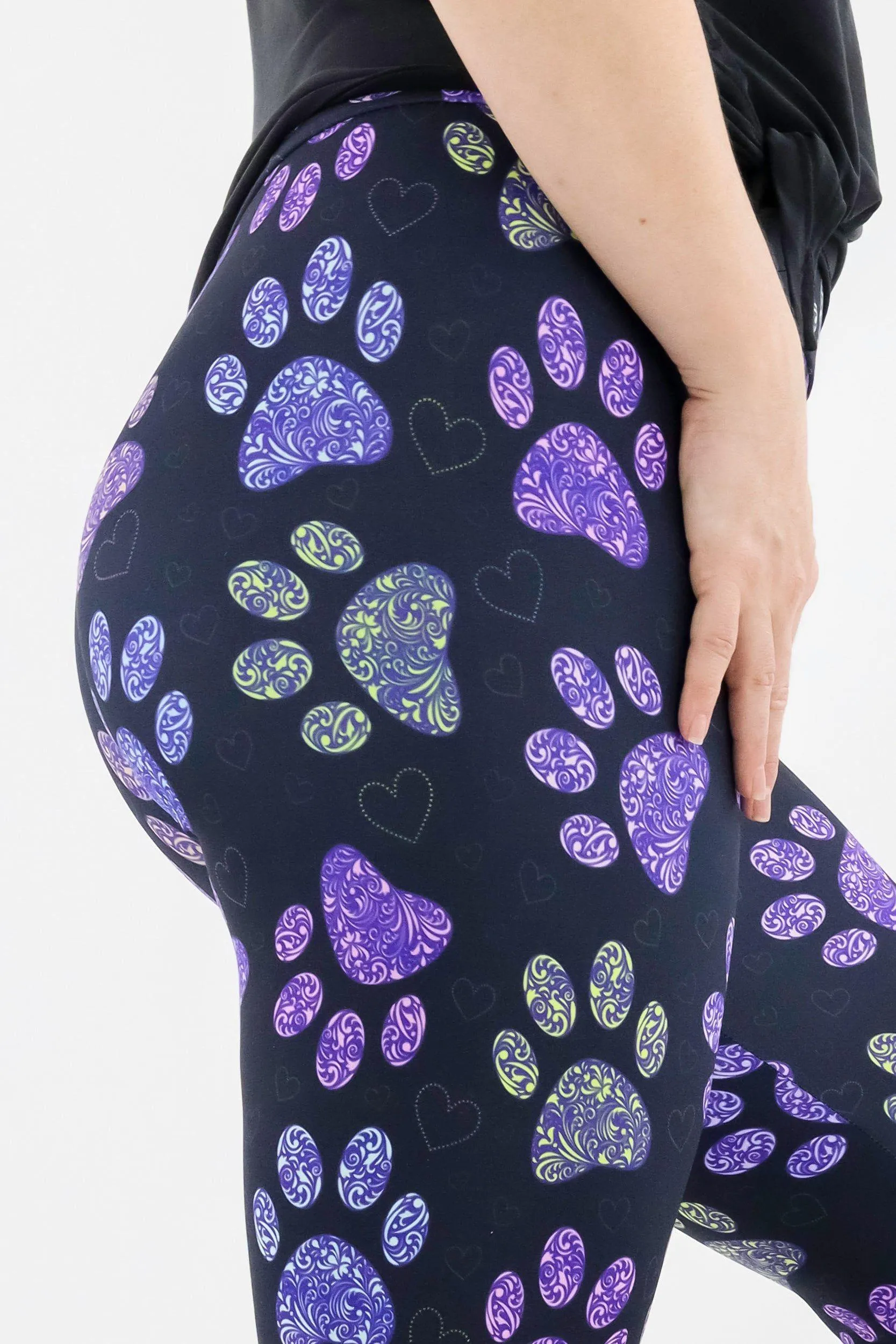 Floral Paws - Casual - Long Full Leggings