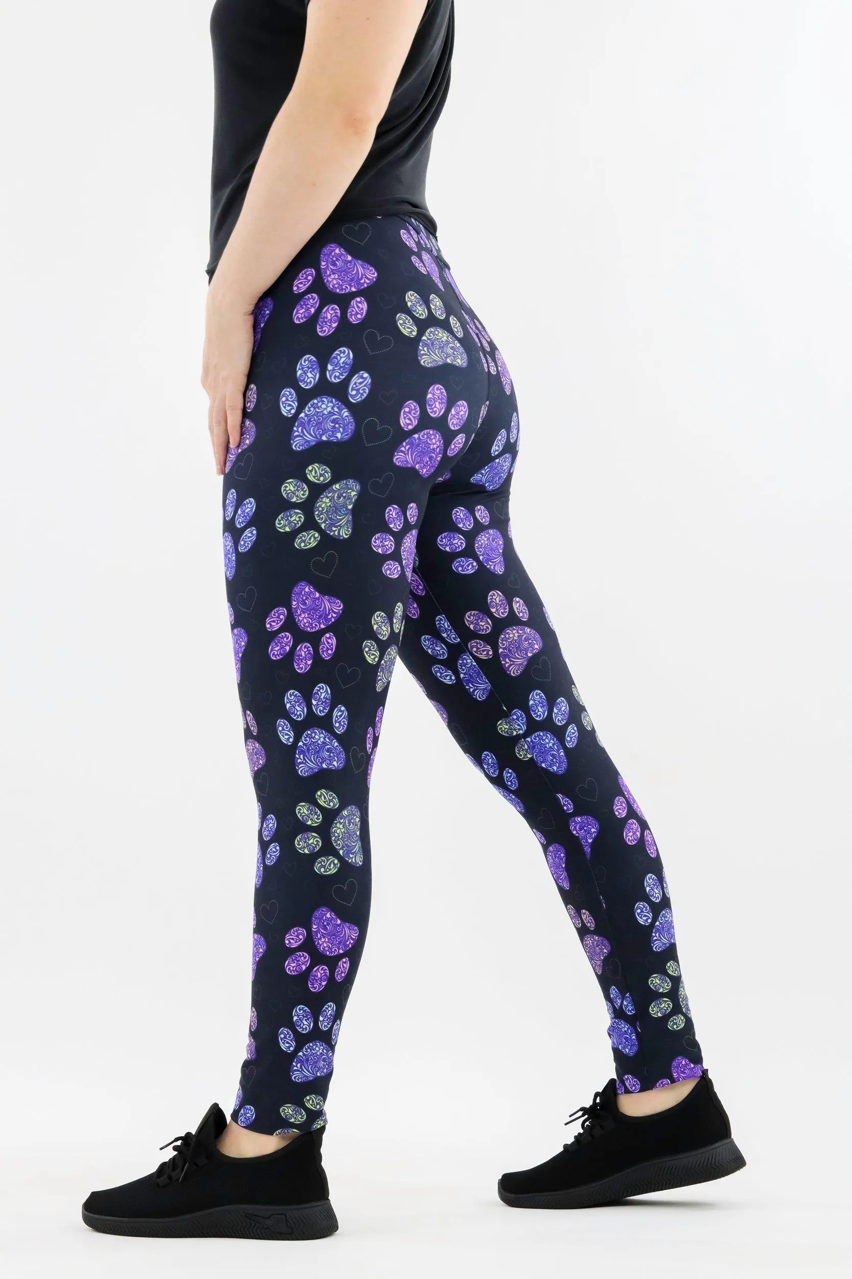 Floral Paws - Casual - Long Full Leggings