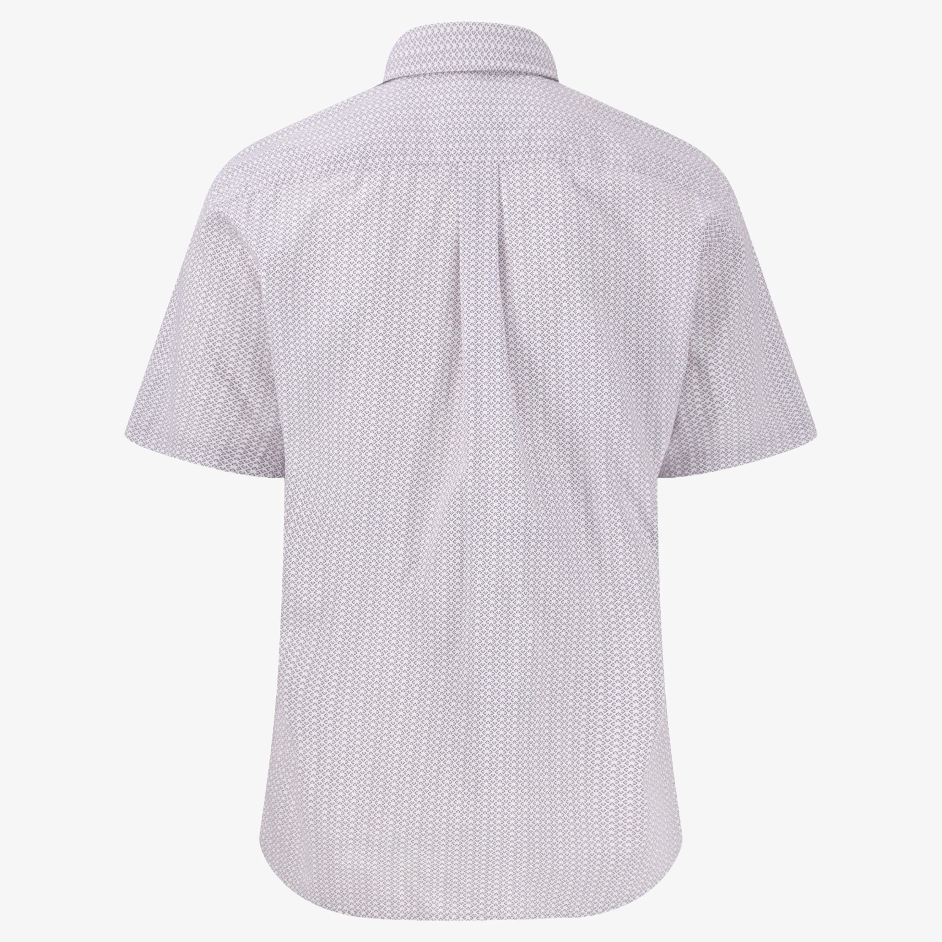 Fynch-Hatton Cotton Poplin Short Sleeve Patterned Shirt - Peony