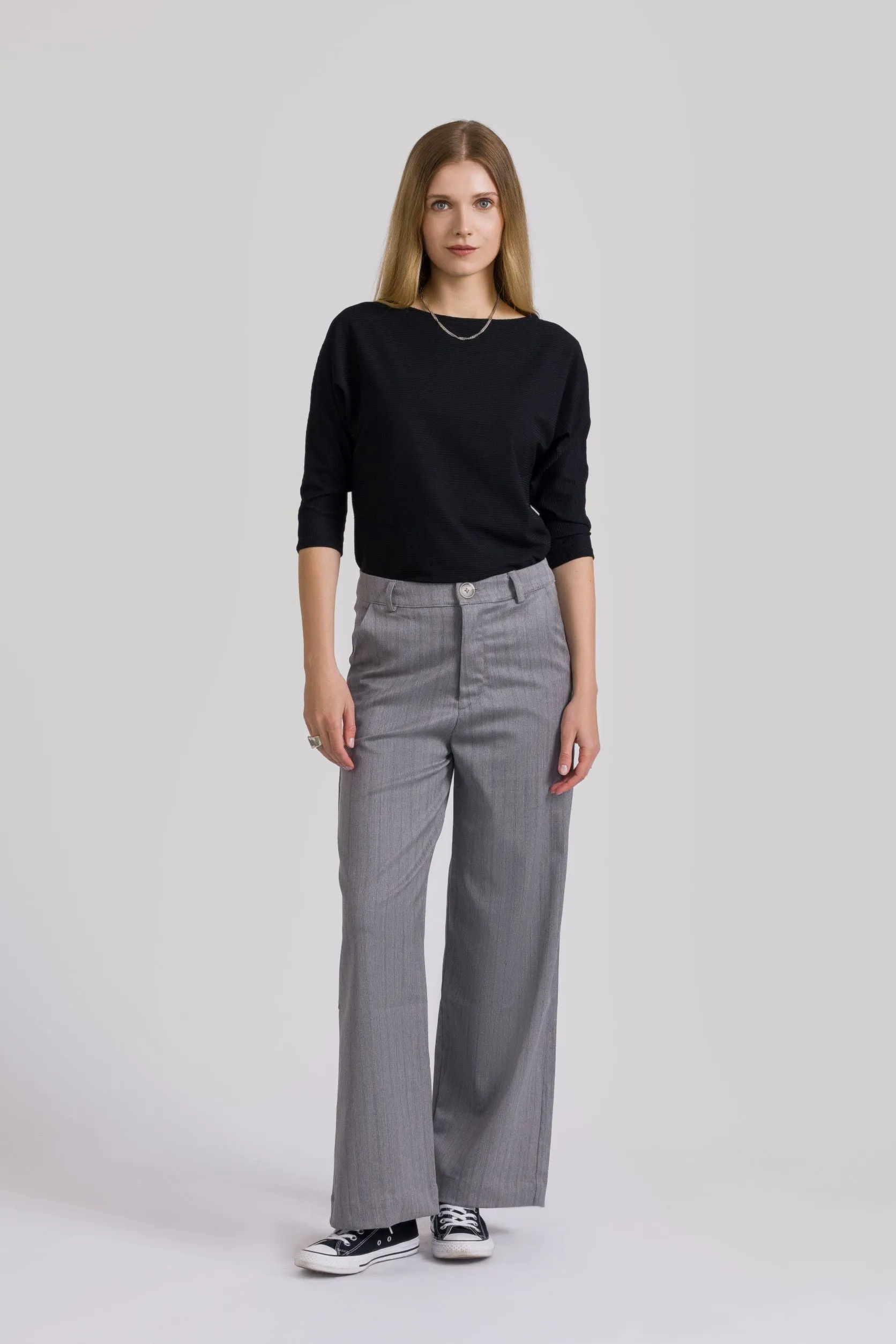Gia Boat Neck Knit Top Black