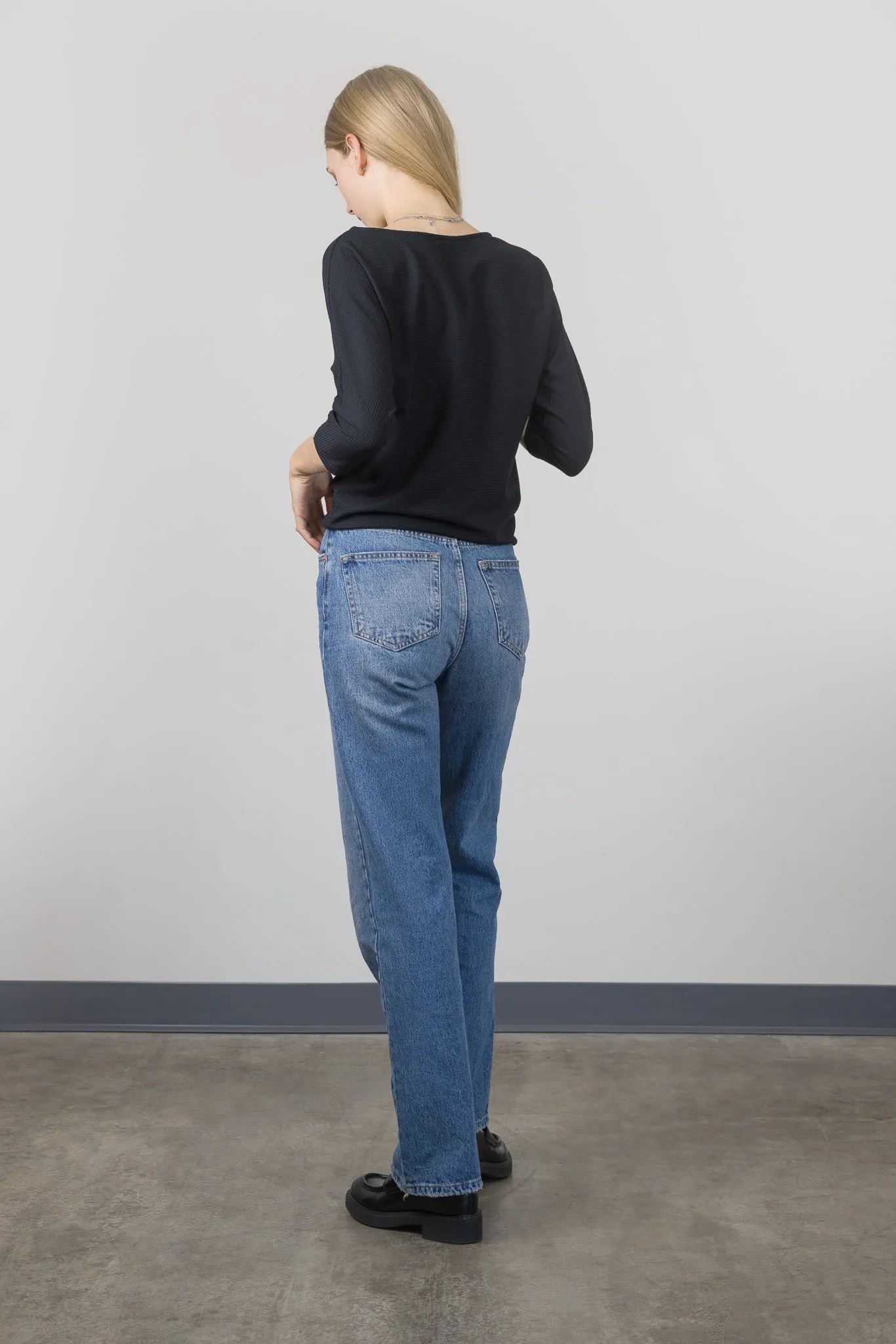 Gia Boat Neck Knit Top Black