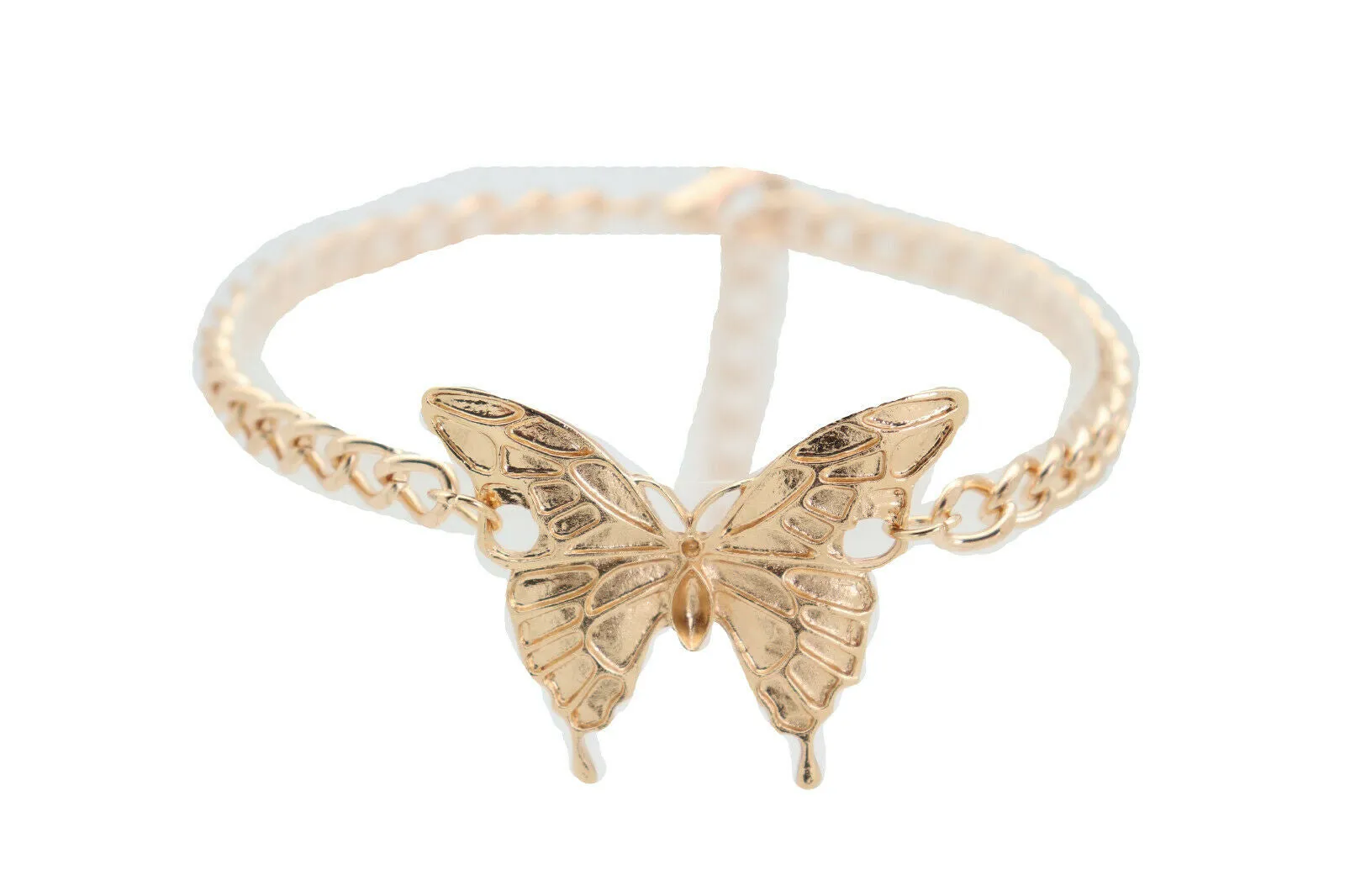 Gold Metal Chain Boot Bracelet Anklet Shoe Butterfly Charm