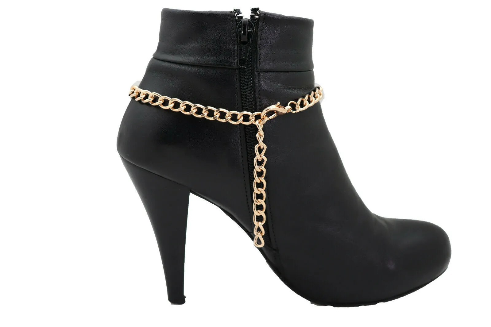 Gold Metal Chain Boot Bracelet Anklet Shoe Butterfly Charm