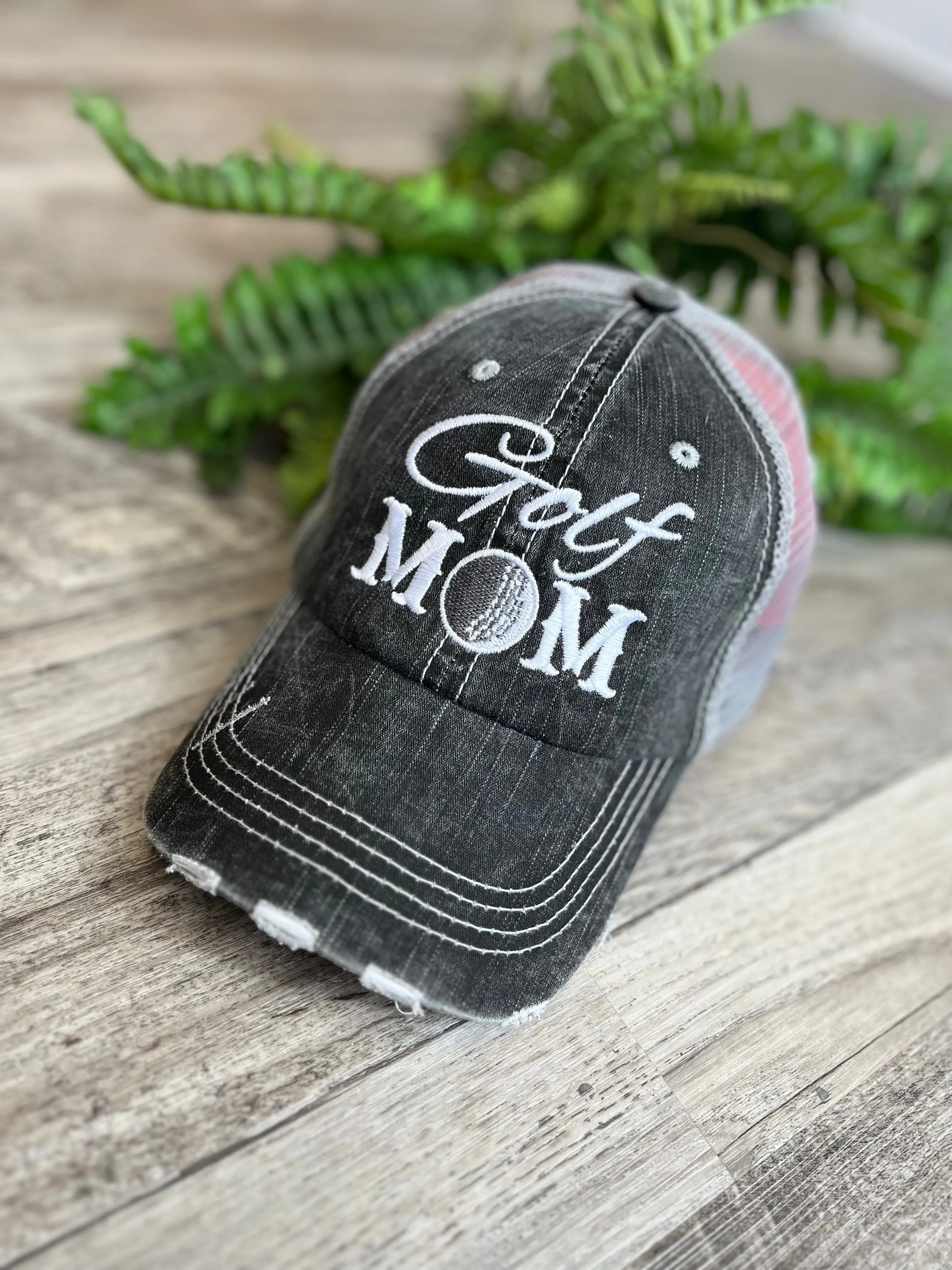 Golf hats Golf mom Golf hair dont care Embroidered personalized distressed trucker caps CUSTOMIZE name numbers BLING