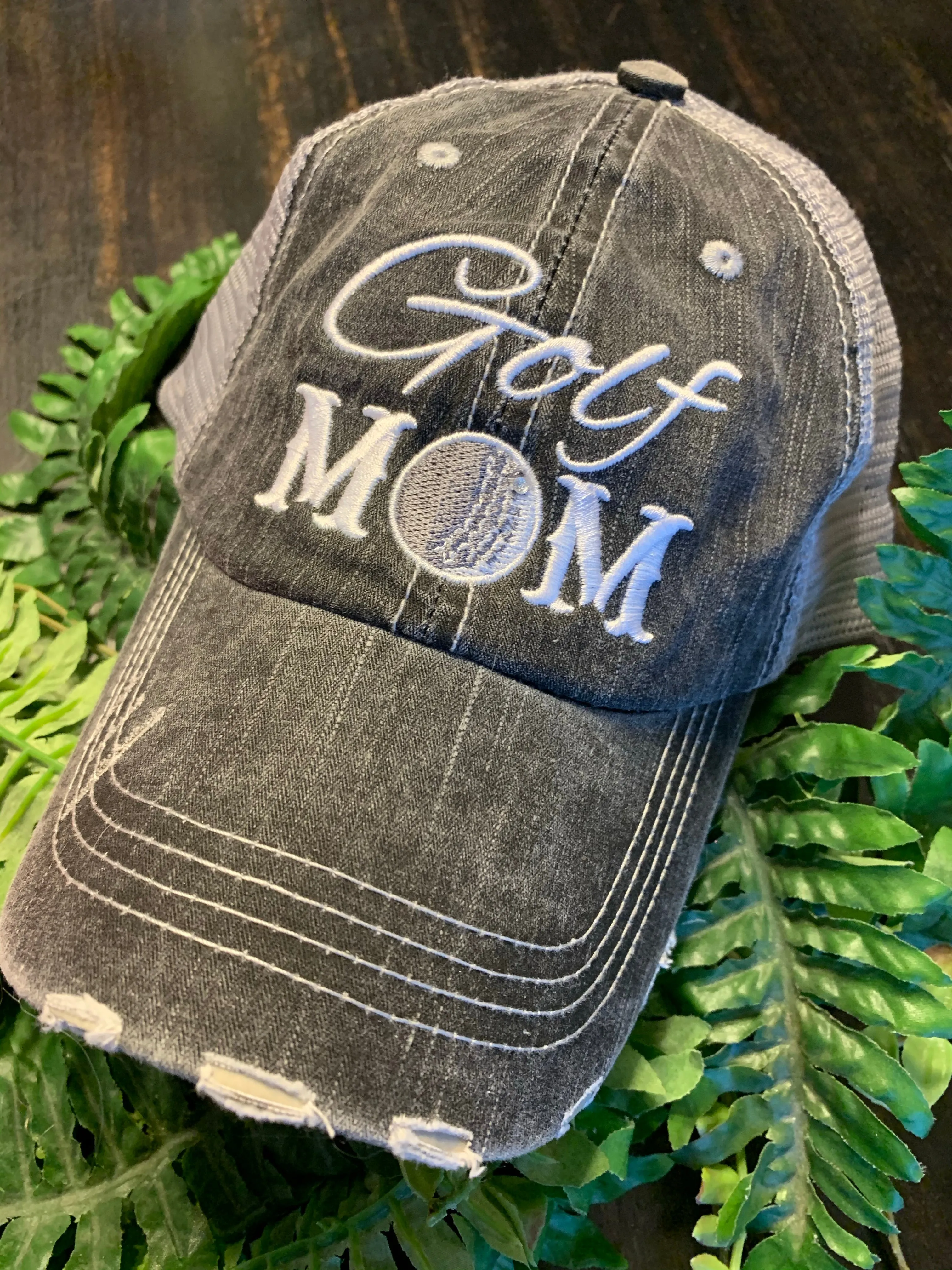 Golf hats Golf mom Golf hair dont care Embroidered personalized distressed trucker caps CUSTOMIZE name numbers BLING