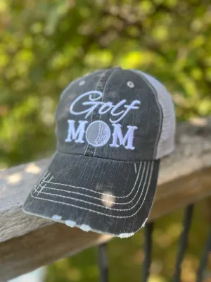 Golf hats Golf mom Golf hair dont care Embroidered personalized distressed trucker caps CUSTOMIZE name numbers BLING
