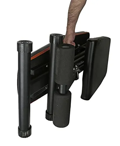 GYMENIST Exercise Bench Adjustable Foldable Compact Workout Weight Bench Easy to Carry NO Assembly Needed, Black-Orange (FOLD-110B)