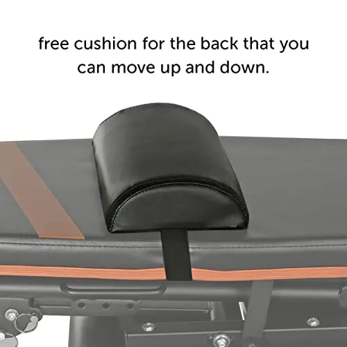 GYMENIST Exercise Bench Adjustable Foldable Compact Workout Weight Bench Easy to Carry NO Assembly Needed, Black-Orange (FOLD-110B)