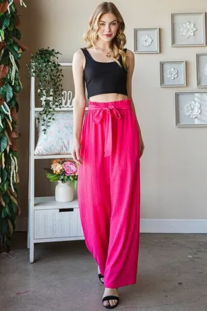 Hazel Blues® | Heimish Front Tie Pants with Paperbag Waistband