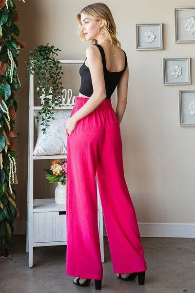 Hazel Blues® | Heimish Front Tie Pants with Paperbag Waistband