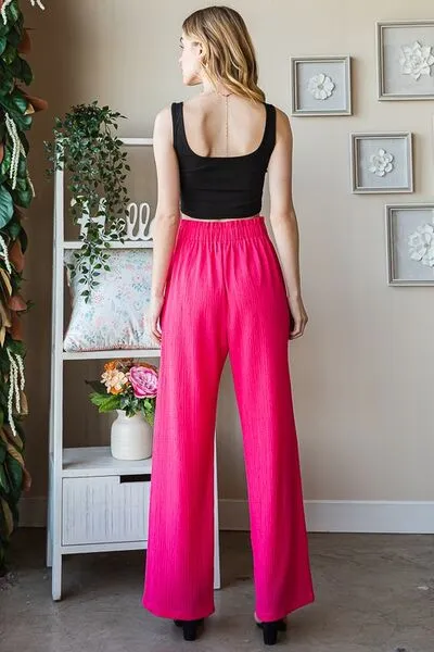 Hazel Blues® | Heimish Front Tie Pants with Paperbag Waistband