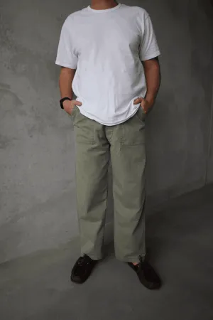Herringbone Summer Fatigue Pants - Green