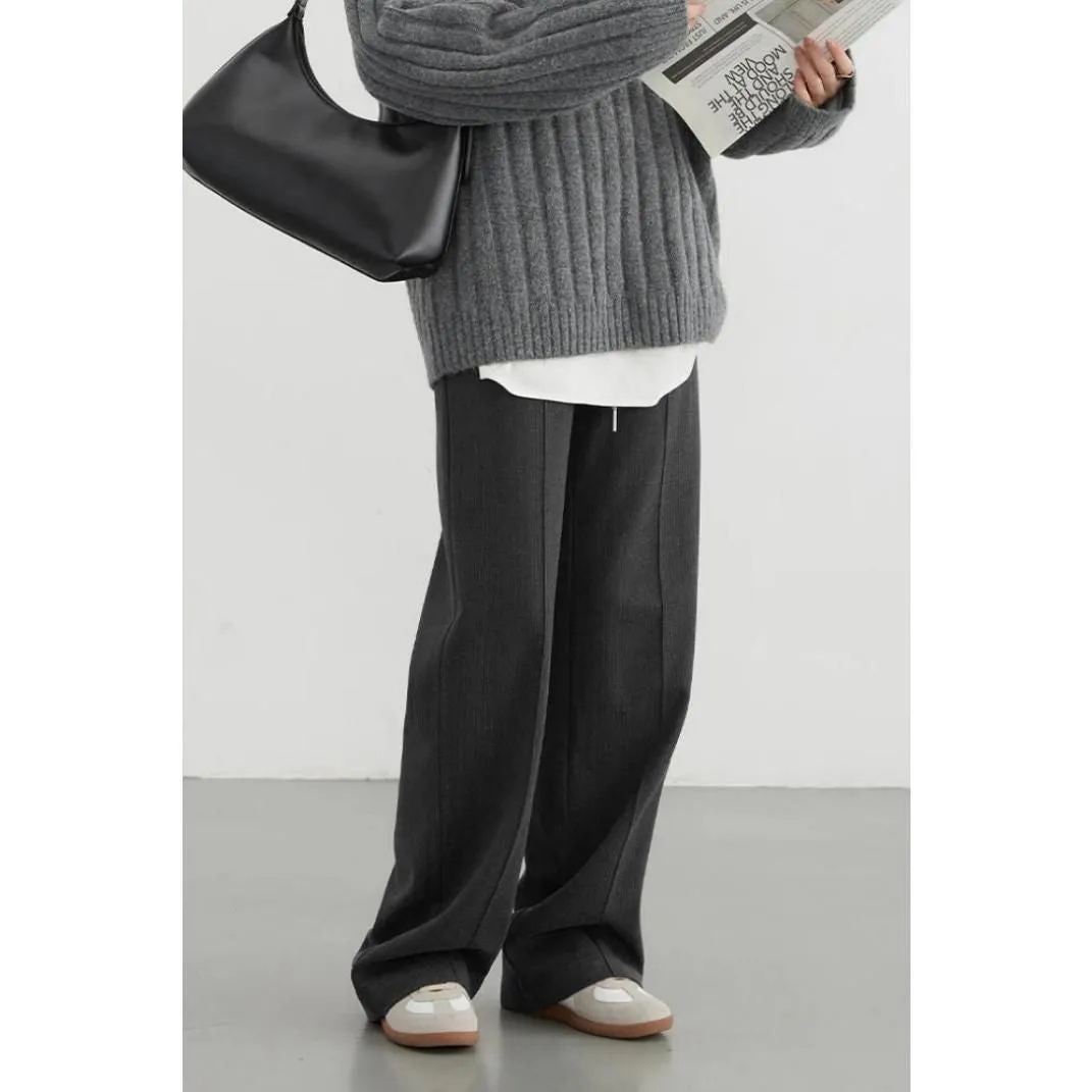 High Waist Striped Wide Leg Pants for Women
