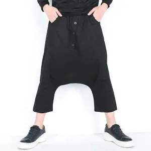 Hip-Hop Buttons Baggy Harem Pants