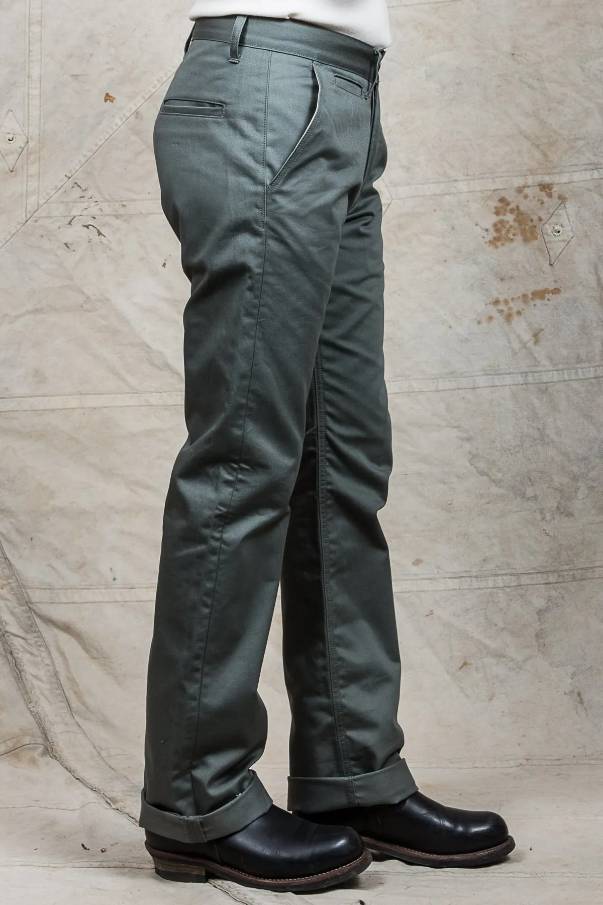 Indigofera Quinn Pants Bell Sateen Huey Green