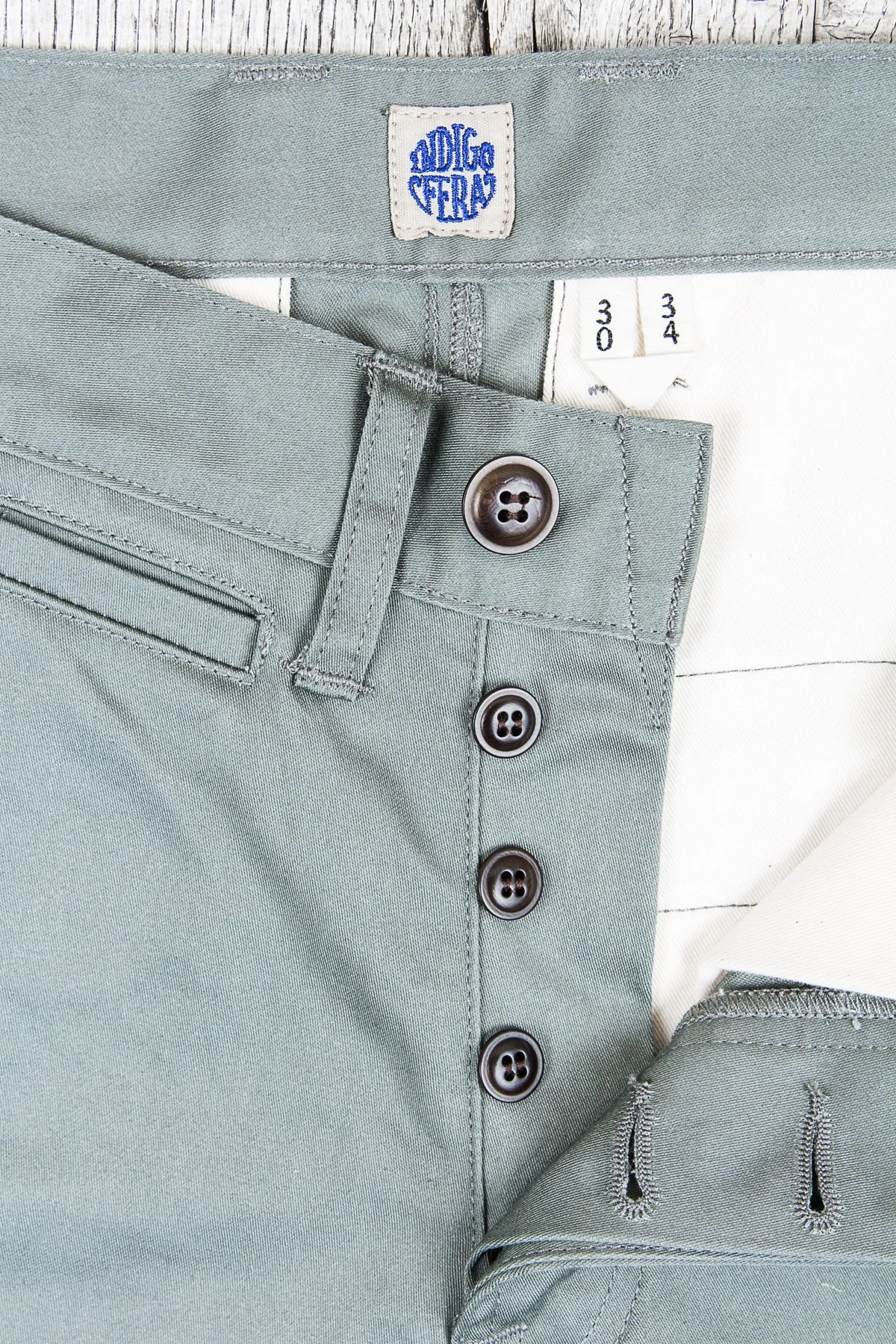 Indigofera Quinn Pants Bell Sateen Huey Green