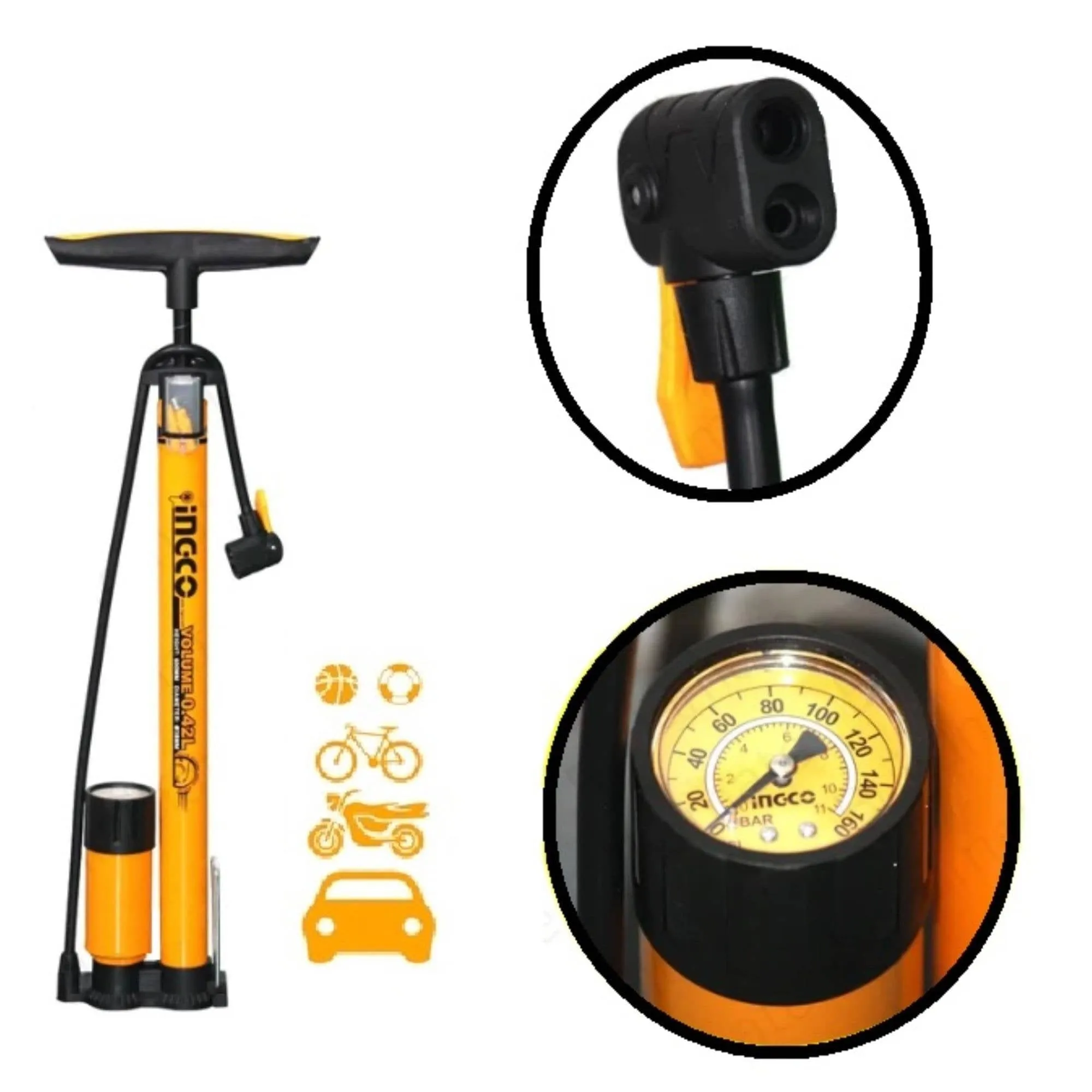 Ingco Hand Pump 140Psi - MPP3811