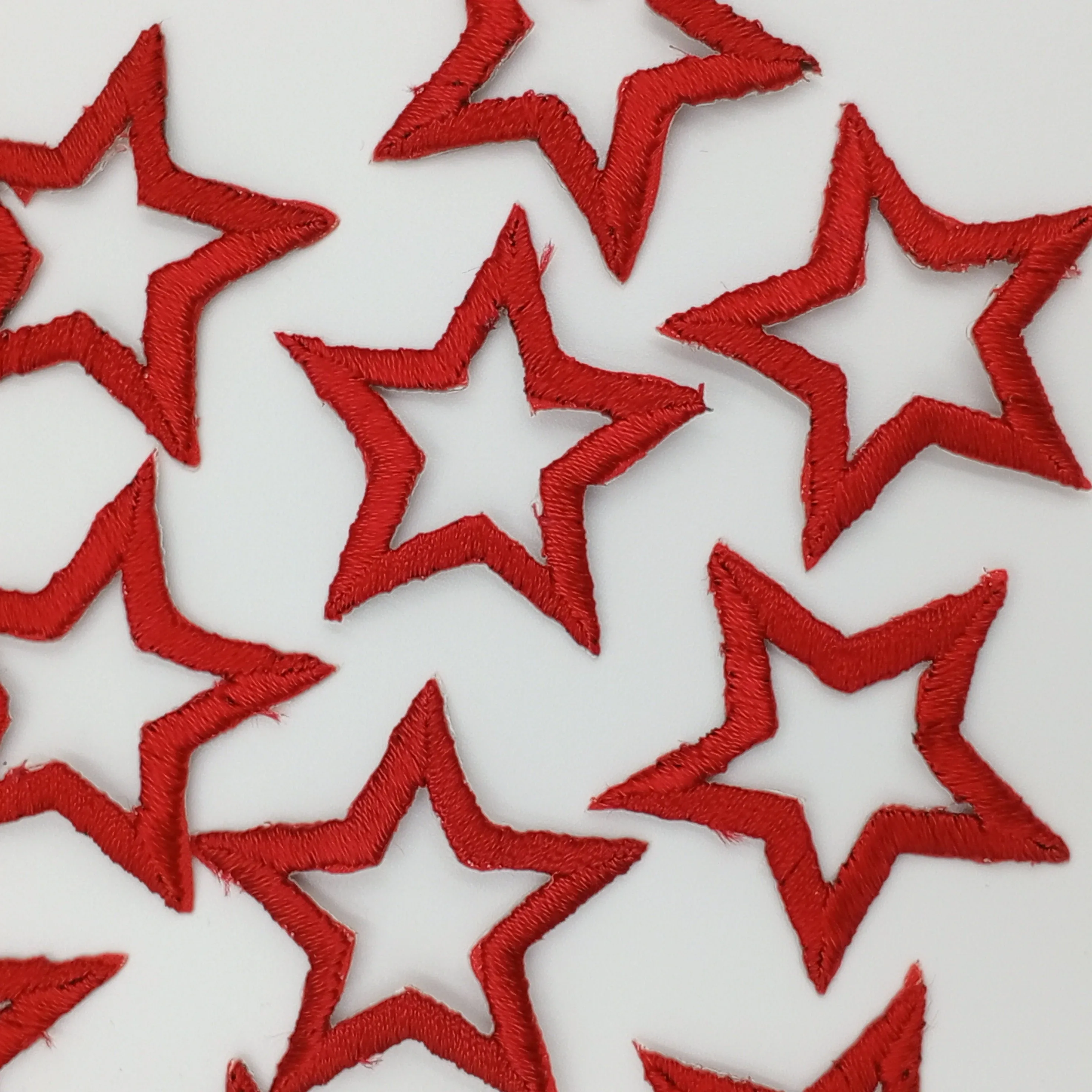 Iron on Red Stars Patches Celestial themed patch Star Outline Design Motif Star Symbol Embroidered Appliques for Decorative Accents #611