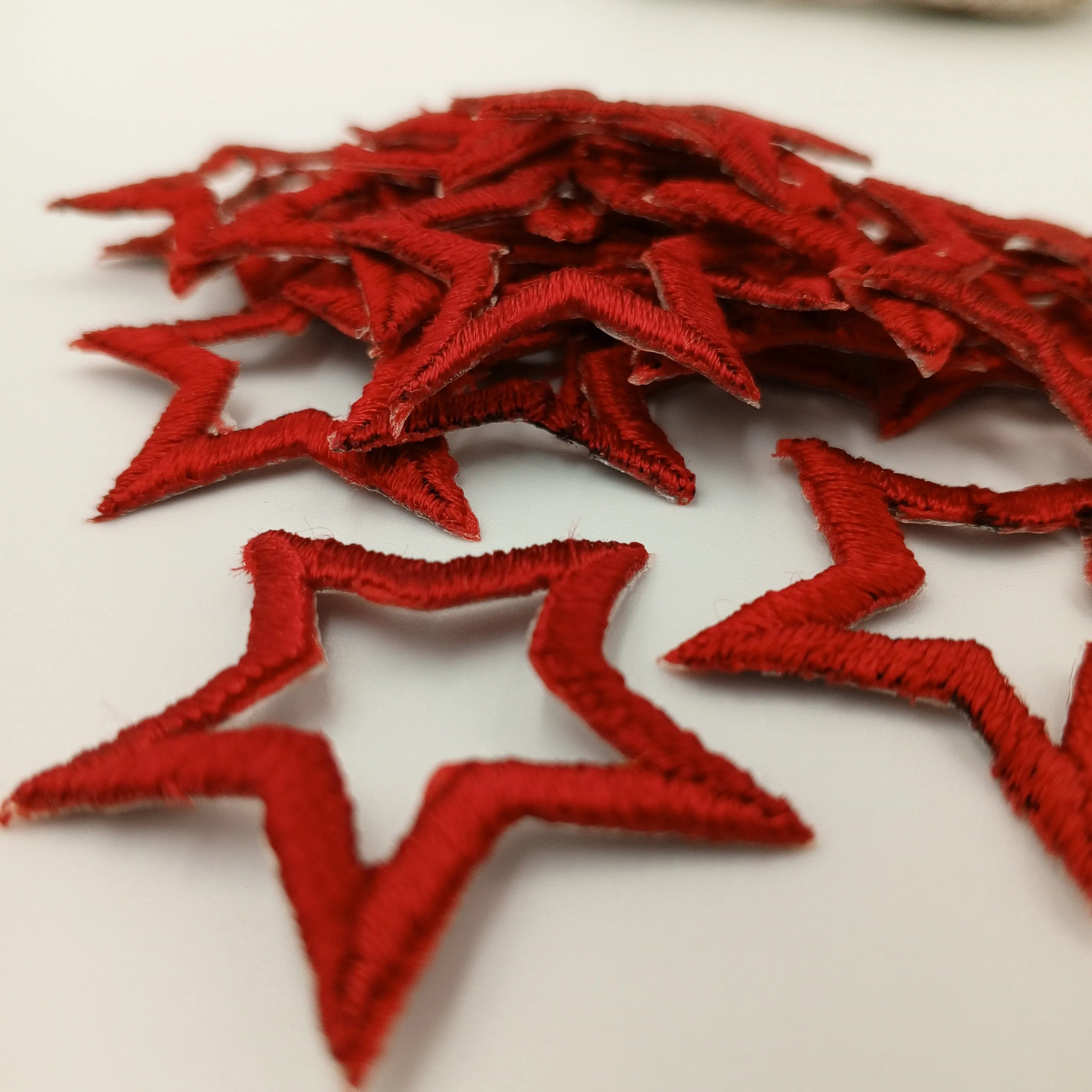 Iron on Red Stars Patches Celestial themed patch Star Outline Design Motif Star Symbol Embroidered Appliques for Decorative Accents #611
