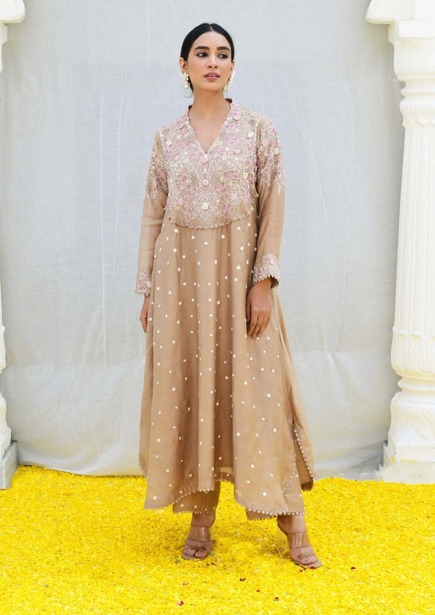 Ivory reef frockstyle kurta and pants