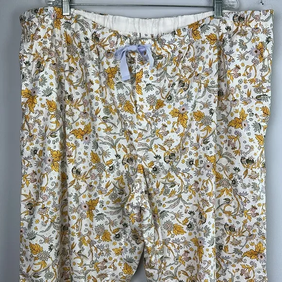 J. Crew Long Sleeve Cotton Poplin Pajama Set in Sunny Blooms Size 3X Pockets