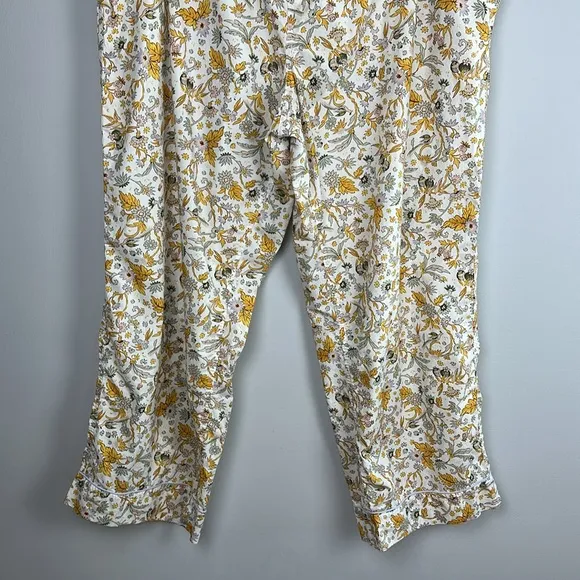J. Crew Long Sleeve Cotton Poplin Pajama Set in Sunny Blooms Size 3X Pockets