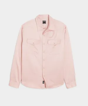 Japanese Sateen Utility Shirt in Pink