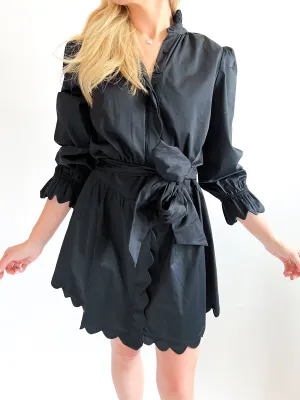 Jenna Satin Scallop Mini Dress